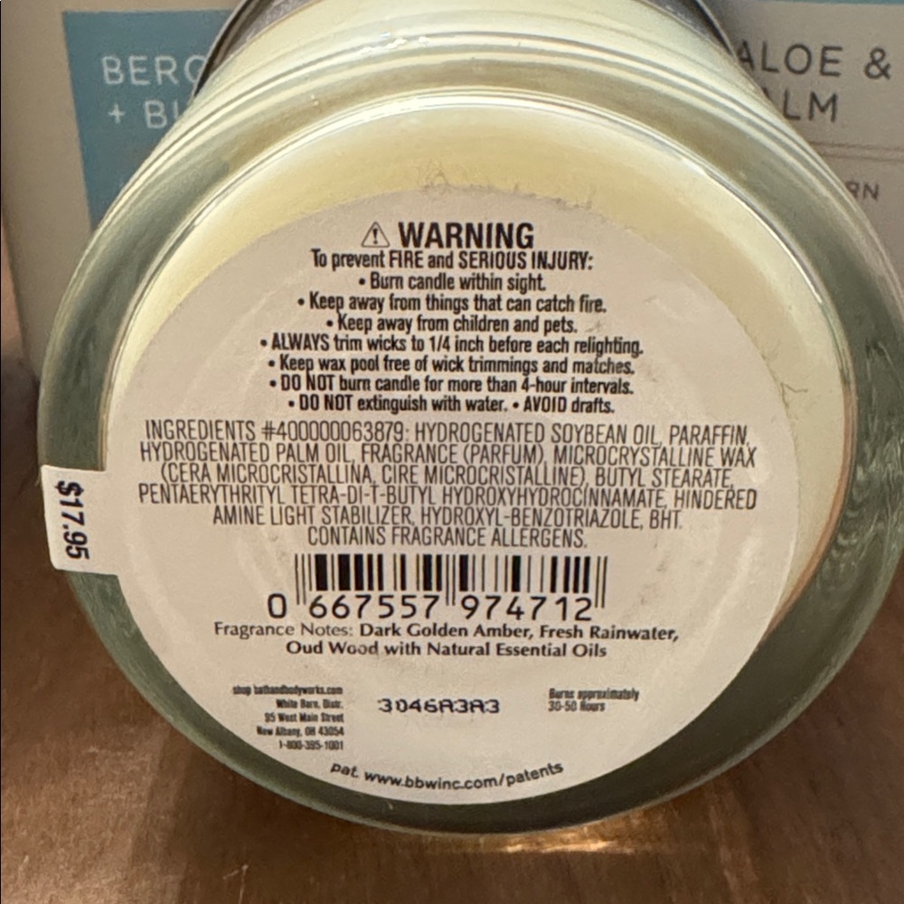 BBW / White Barn New Single-Wick Candle, Dark Oud & Amber - Discontinued - Picture 3 of 5